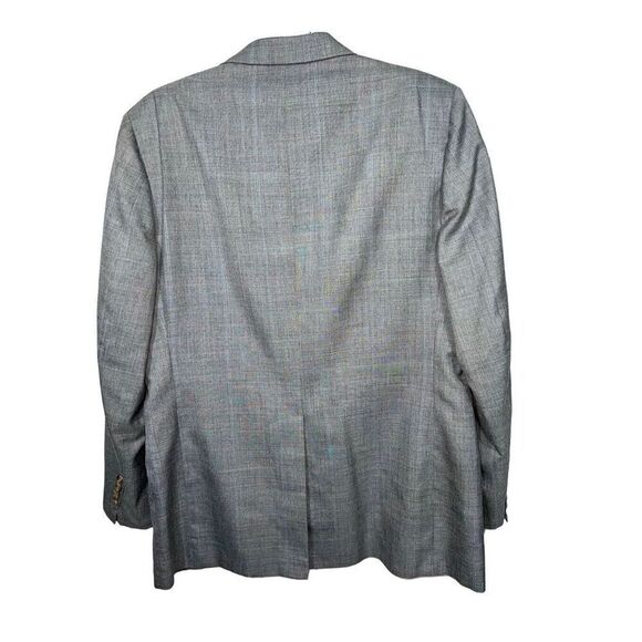 Vintage Bill Blass Blazer Plaid Suit Coat Hudsons Size 42R Jacket Gray Glencheck - Picture 4 of 13